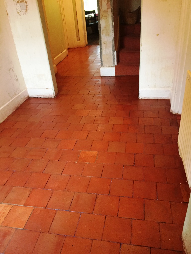 Period Quarry Tiled Floor After Restoration Great Witley