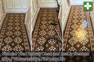 Victorian Tiled Hallway Floor Before After Cleaning Evesham