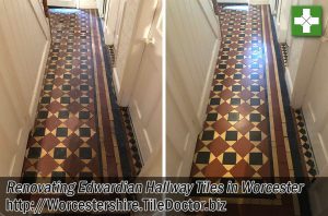 Edwardian Tiled Hallway Floor Renovated in Worcester