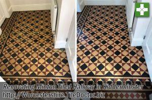 Victorian Minton Tiled Floor Before After Restoration Kidderminster