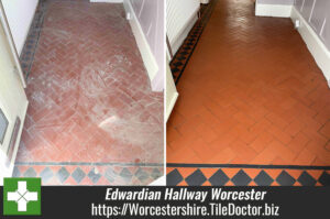 Victorian Tiled Hallway Floor Before After Builders Clean Worcester