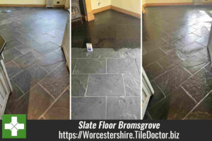 Slate Tiled Floor Before After Renovation Bromsgrove